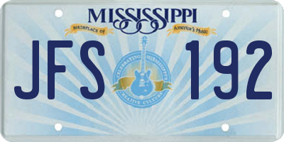 MS license plate JFS192