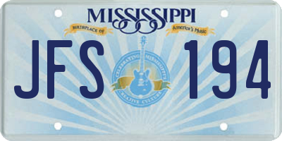 MS license plate JFS194