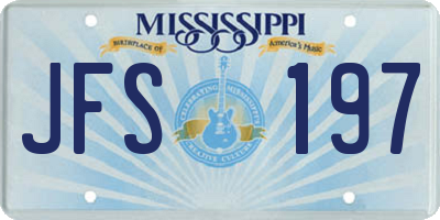 MS license plate JFS197