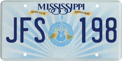 MS license plate JFS198