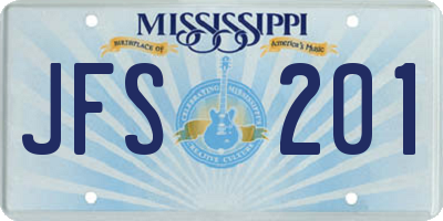 MS license plate JFS201