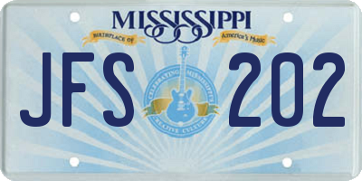 MS license plate JFS202