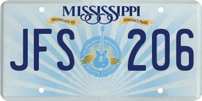 MS license plate JFS206