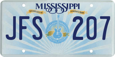 MS license plate JFS207