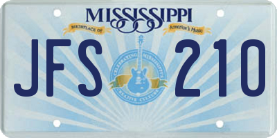 MS license plate JFS210