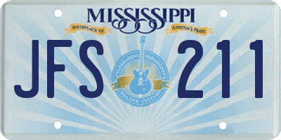 MS license plate JFS211