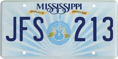 MS license plate JFS213