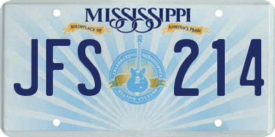 MS license plate JFS214