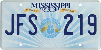 MS license plate JFS219