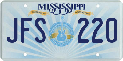 MS license plate JFS220