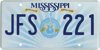 MS license plate JFS221