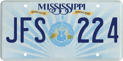 MS license plate JFS224