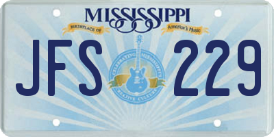 MS license plate JFS229