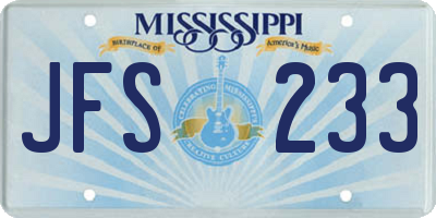 MS license plate JFS233