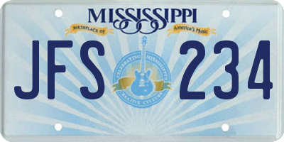 MS license plate JFS234