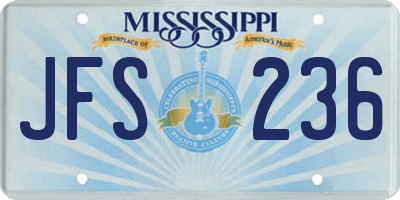 MS license plate JFS236