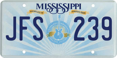 MS license plate JFS239