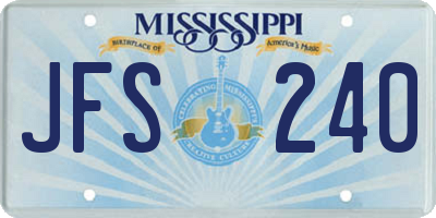 MS license plate JFS240