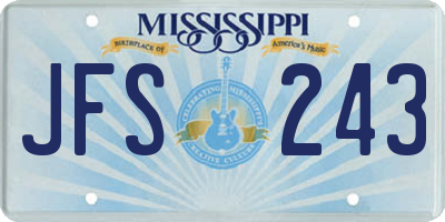 MS license plate JFS243