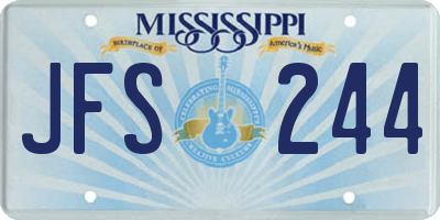 MS license plate JFS244