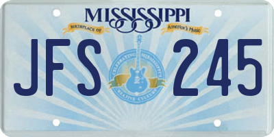MS license plate JFS245