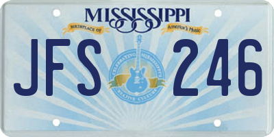 MS license plate JFS246