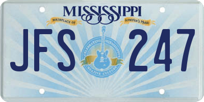 MS license plate JFS247