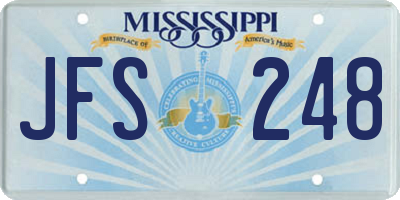 MS license plate JFS248