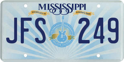 MS license plate JFS249