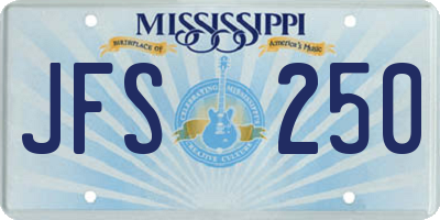 MS license plate JFS250