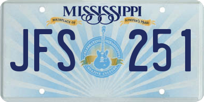MS license plate JFS251