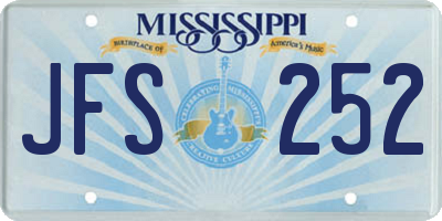 MS license plate JFS252