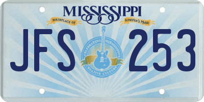 MS license plate JFS253