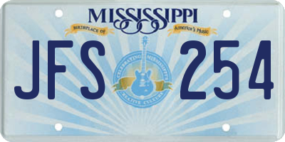 MS license plate JFS254