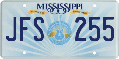 MS license plate JFS255