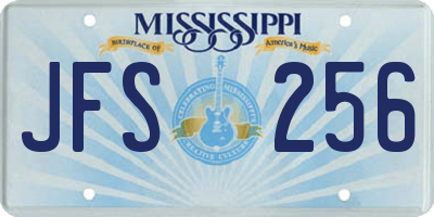MS license plate JFS256