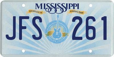 MS license plate JFS261
