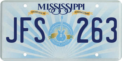 MS license plate JFS263