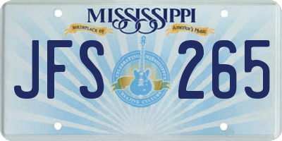 MS license plate JFS265