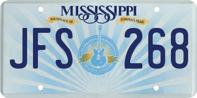 MS license plate JFS268