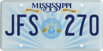 MS license plate JFS270