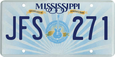 MS license plate JFS271