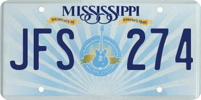 MS license plate JFS274