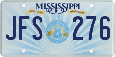 MS license plate JFS276