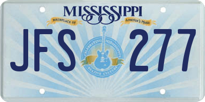 MS license plate JFS277