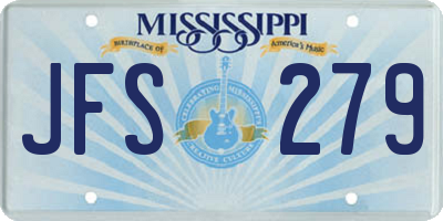 MS license plate JFS279