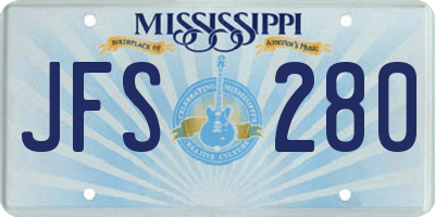 MS license plate JFS280