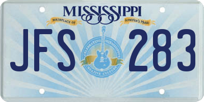 MS license plate JFS283