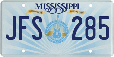 MS license plate JFS285