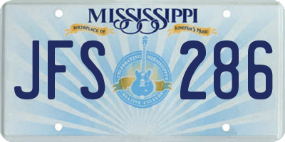 MS license plate JFS286